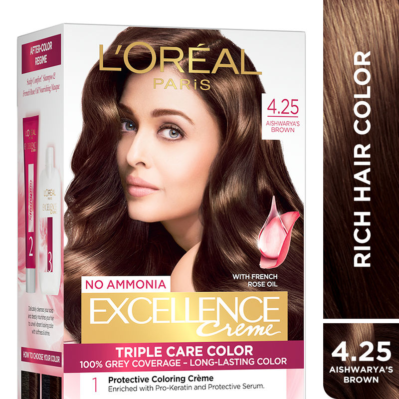 L'Oreal Paris Excellence Creme Triple Care Hair Color - 4.25 Aishwarya's Brown