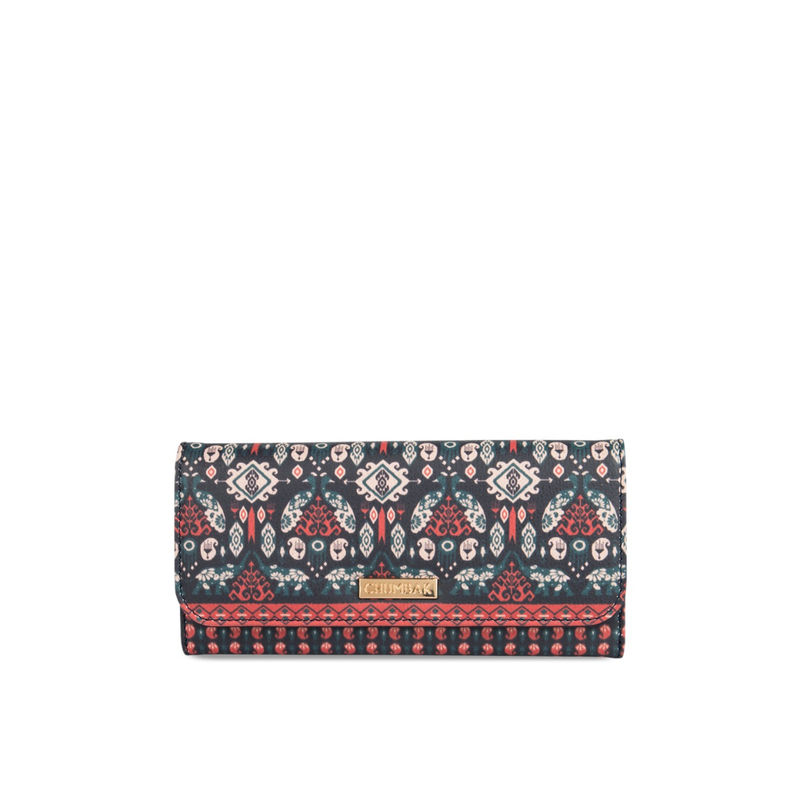 Buy Chumbak Peacock Ikkat Flap Wallet Online
