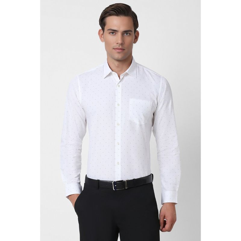 Peter England Men White Slim Fit Formal Shirt (40)