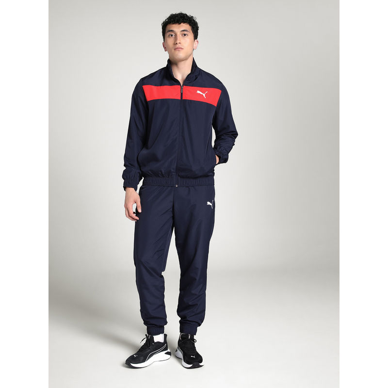 Puma Navy Blue Performance Men Jacket & Joggers (Set of 2) (XL)