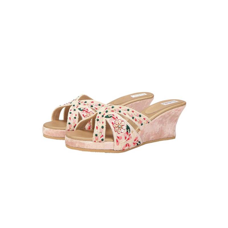 Fuchsia by Aashka Mehta Falling Flowers Pink Heel (EURO 36)