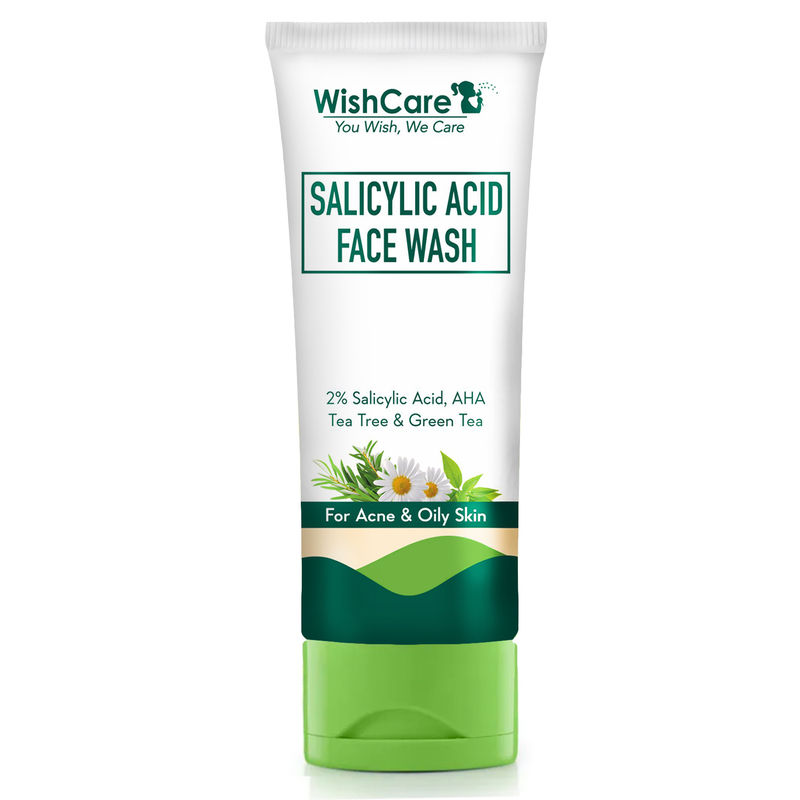 Wishcare 2 Salicylic Acid Face Wash With Aha, Greentea, Chamomile & Teatree For Oil & Acne