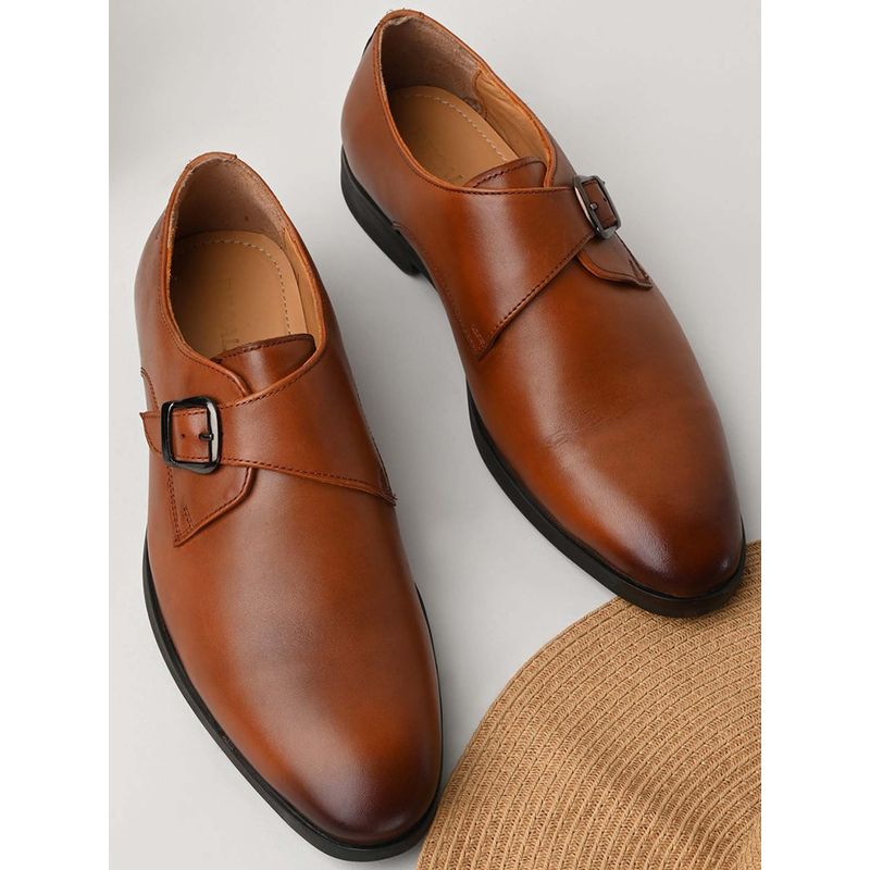 REGAL Tan Men Leather Single Monk Straps (UK 6)