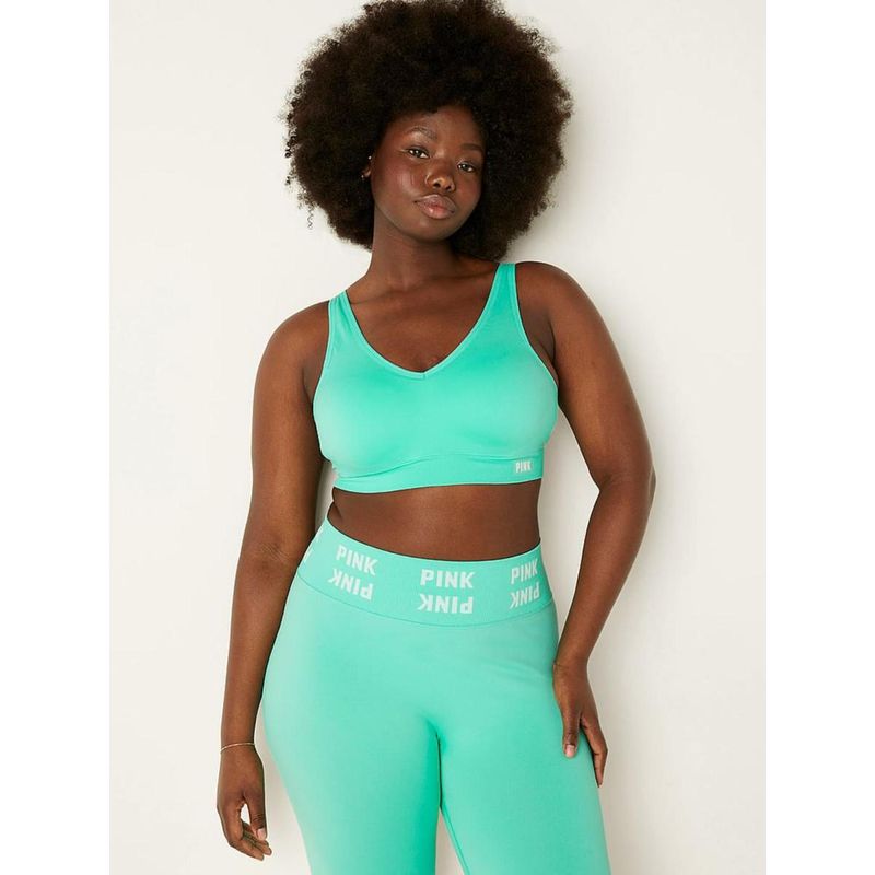 Victoria's Secret PINK Active Seamless Air Medium-Impact Sports Bra Blue (XS)