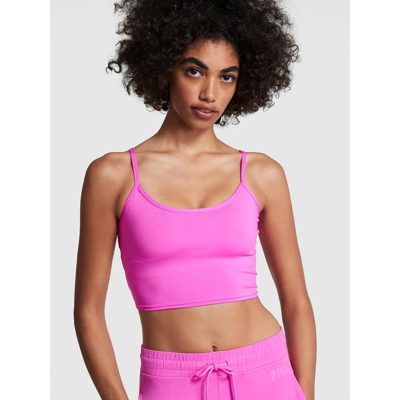 Victoria's Secret Pink Ultimate Lightly Lined Strappy-Back Sports Bra Pink (2XL)