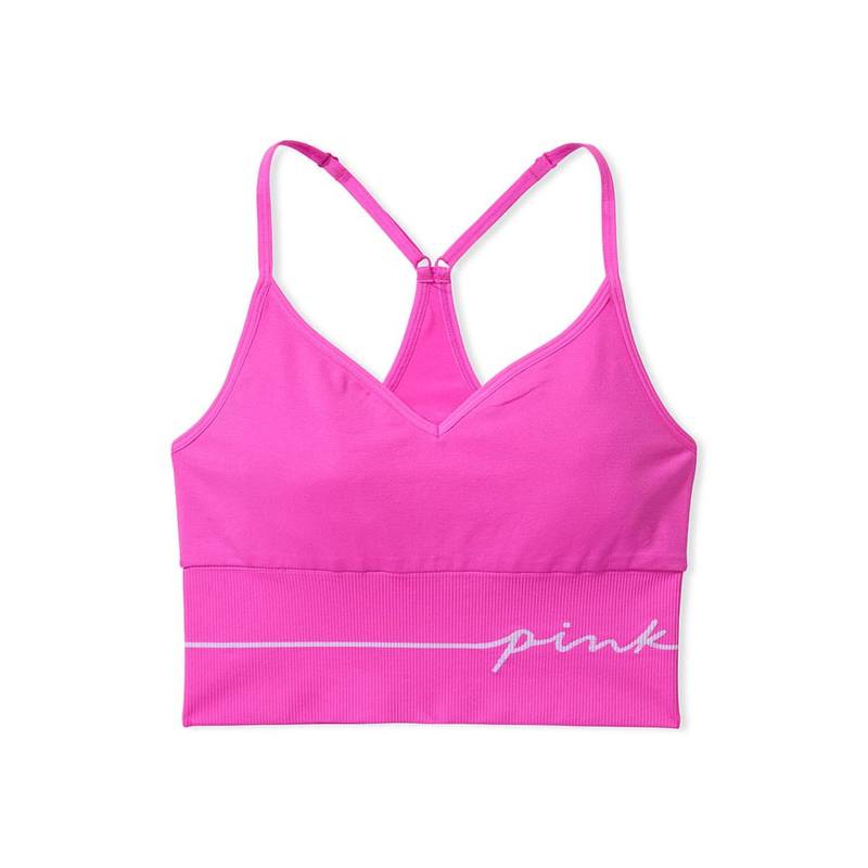 Buy Victoria's Secret Pink Seamless Longline Sports Bra Pink Online