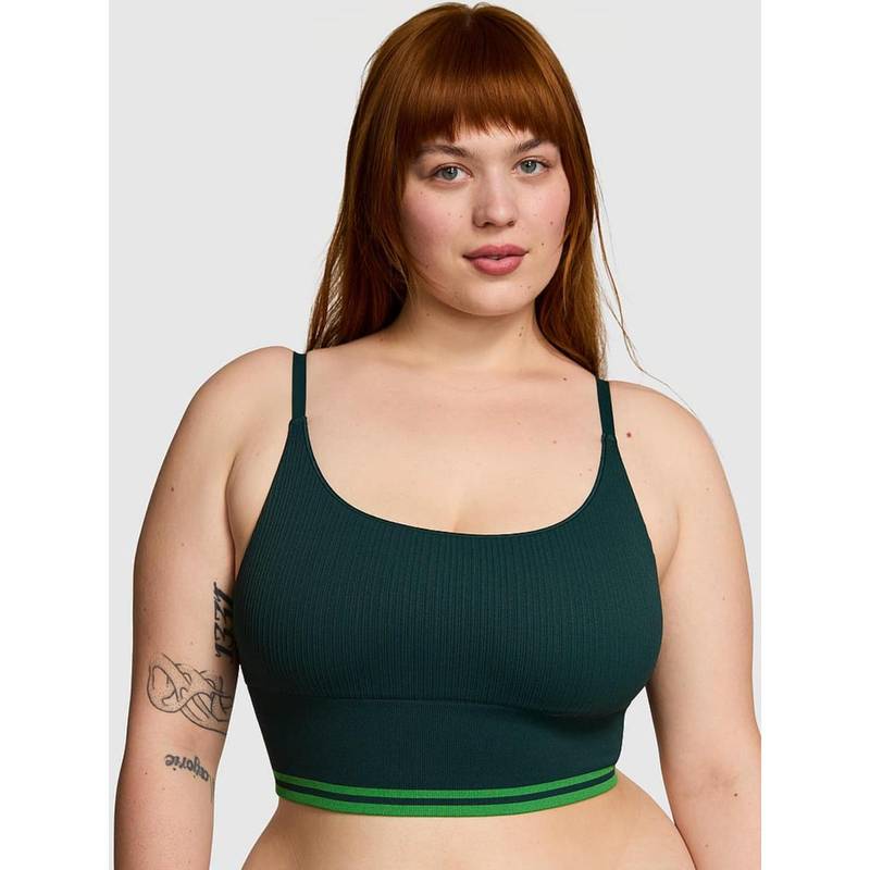 Buy Victoria's Secret PINK Seamless Longline Sports Bra Green Online