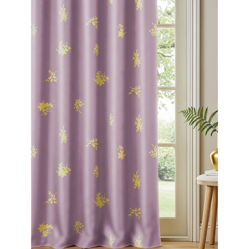 Urban Space 100% Blackout Goldfoil Curtains, Window, Crackle Lilac (4X5 Feet)
