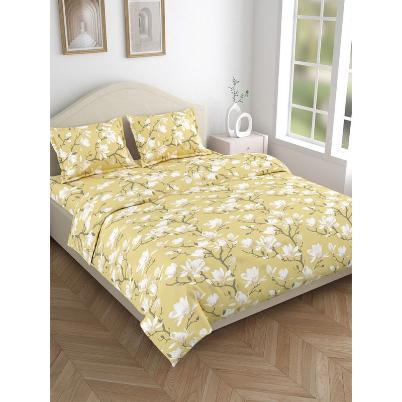 Haus & Kinder Bloom Trellis 144 Tc Bedsheet with Pillow Covers (Double)