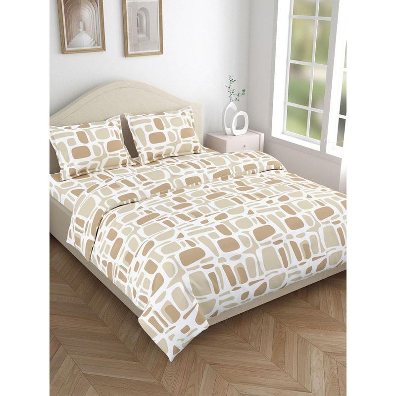 Haus & Kinder Modern Matrix 144 Tc Bedsheet with Pillow Covers (Double)