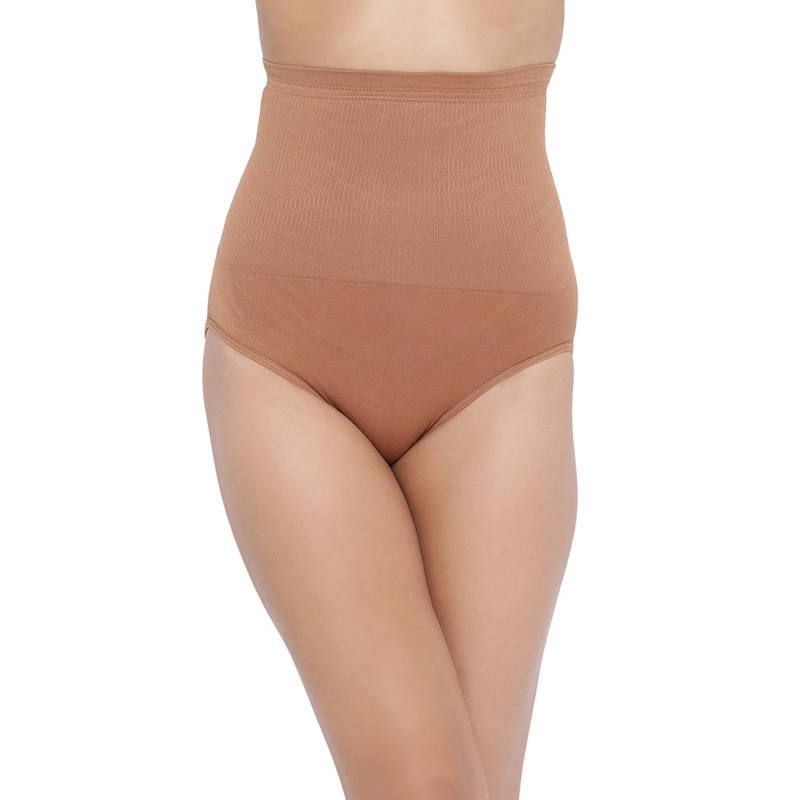 Clovia Tummy Tucker With Silicon Grips - Light Brown (L-XL)