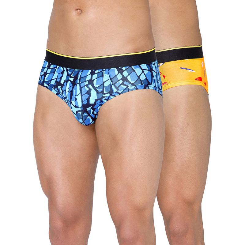 Bummer Men'S Printed Micro Modal Briefs Underwear (Pack of 2) (L)