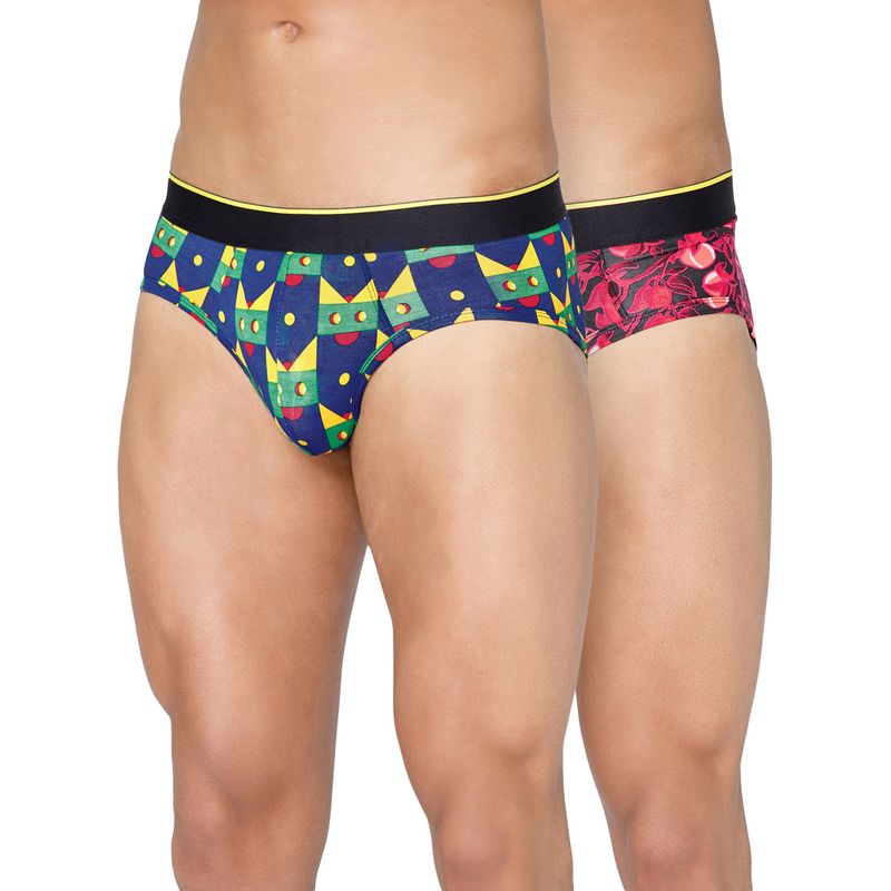 Bummer Men'S Printed Micro Modal Briefs Underwear (Pack of 2) (L)