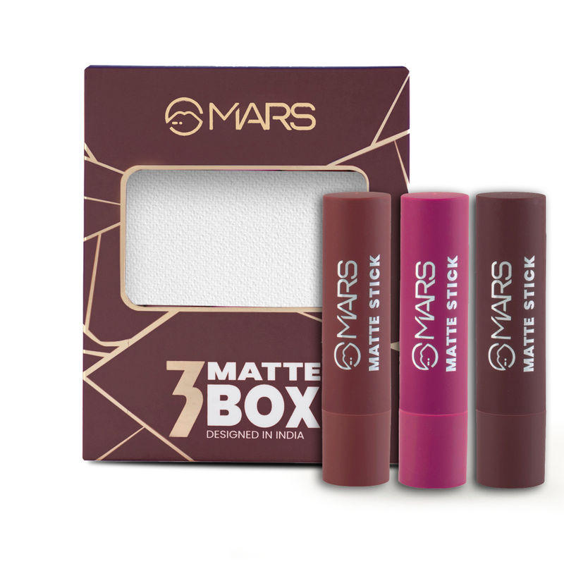 MARS Matte Box Set of 3 Lipsticks 06-All Rounder