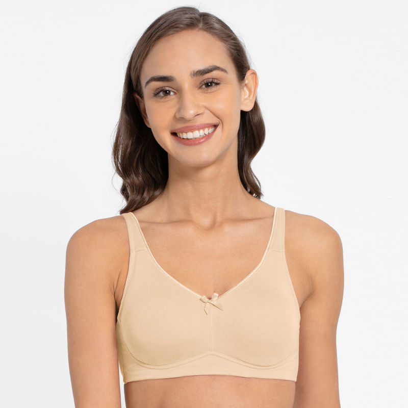 Jockey FE41 Wirefree Non Padded Cotton Elastane Full Coverage Everyday Bra - Skin (36B)