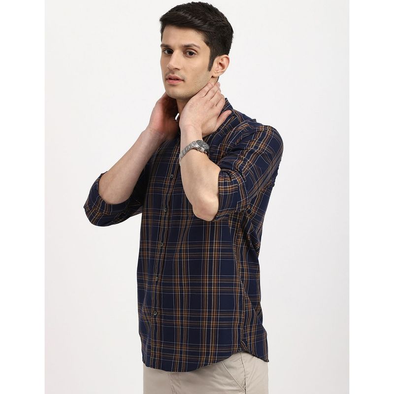 Arrow Sports Plaid Slim Twill Casual Shirt (42)