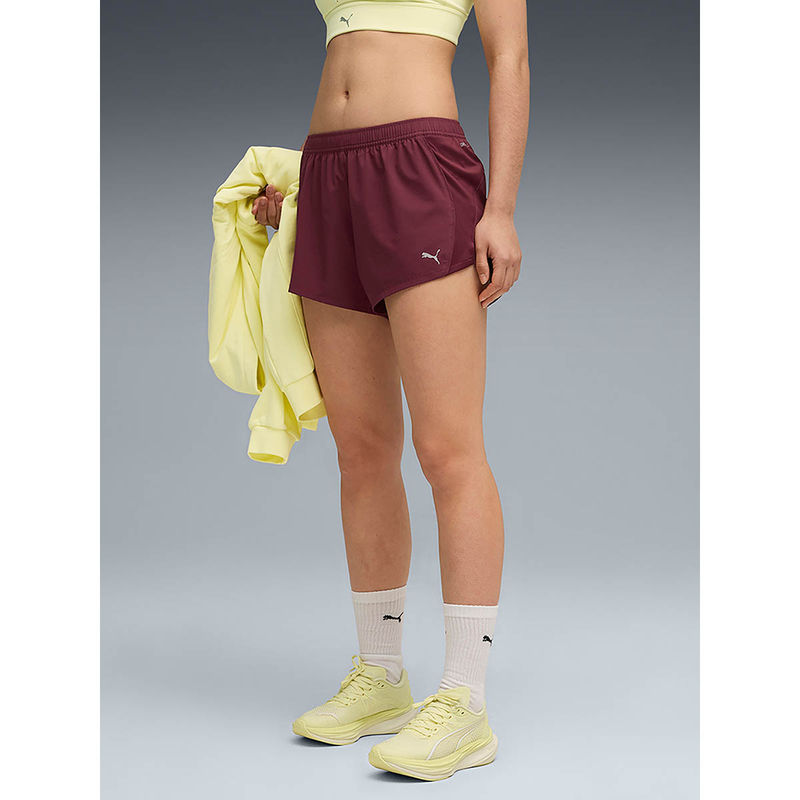 Puma Velocity Women's Maroon 3" Running Shorts (XS)