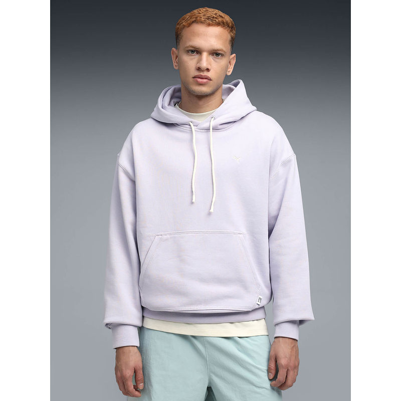 Puma Men Purple Solid Hoodie Sweatshirt (XS)