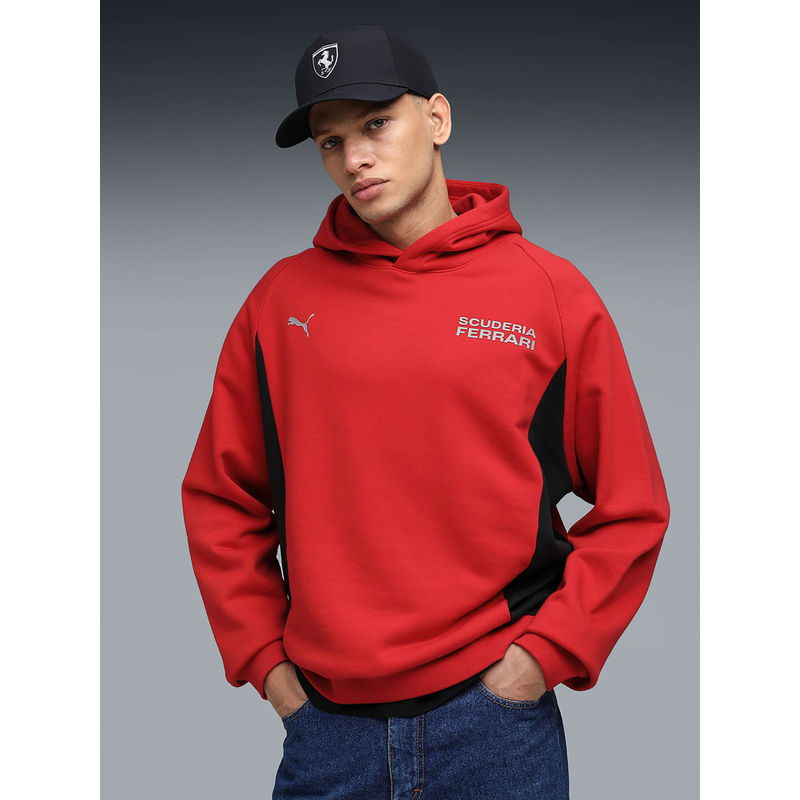 Puma Ferrari Lifestyle Men's Red Printed Hoodie (L)