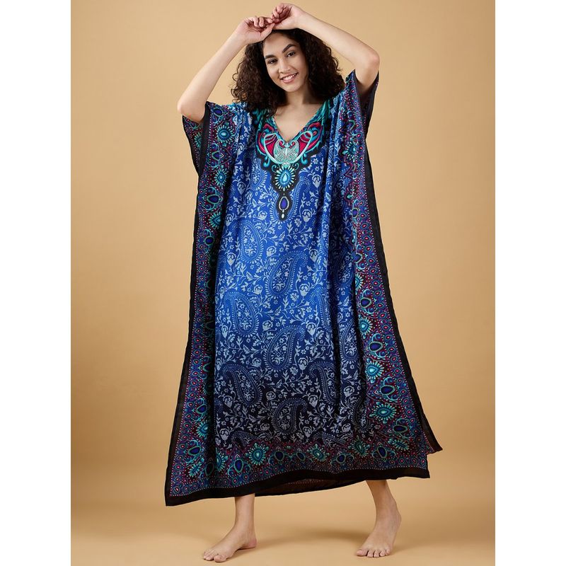 The Kaftan Company Blue Ombre Paisley Kaftan (M)