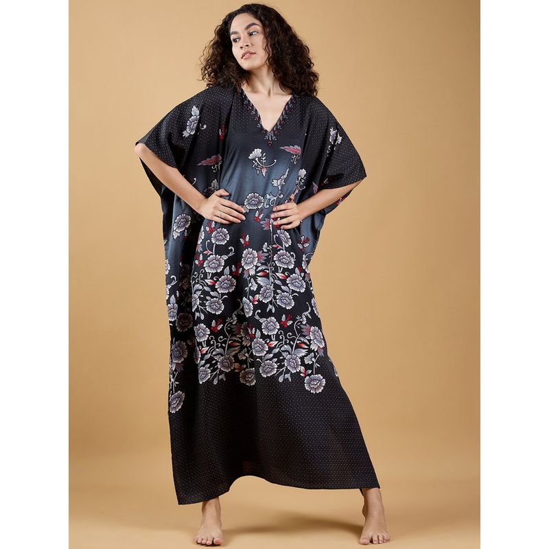 The Kaftan Company Black Garden Kaftan (4XL)