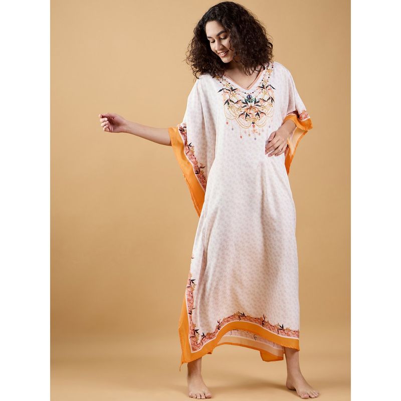 The Kaftan Company White Vintage Chime Kaftan (4XL)
