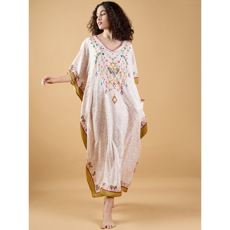 The Kaftan Company White Vintage Chime Kaftan (4XL)
