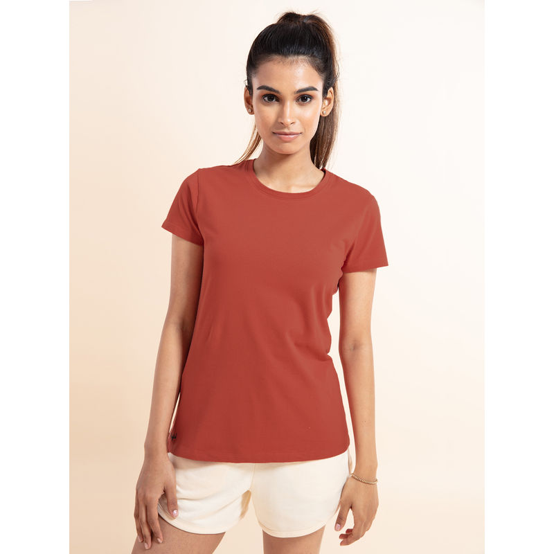 Essential Stretch Cotton Tee In Relaxed Fit , Nykd All Day-NYLE216 - Hot Sauce (S)