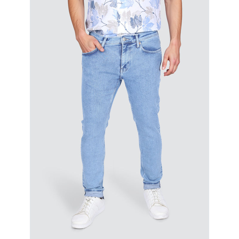 Lee Men Blue Eric Skinny Fit Mid Rise Light Fade Jeans (34)