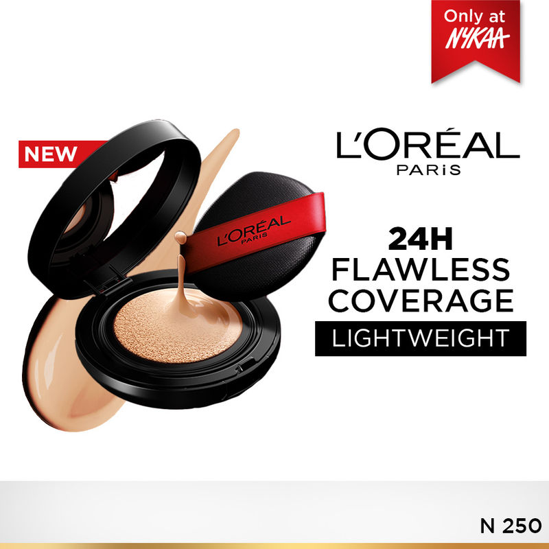 L'Oreal Paris Infallible Cushion Foundation, 24H Flawless Coverage, No Oxidation - N 250