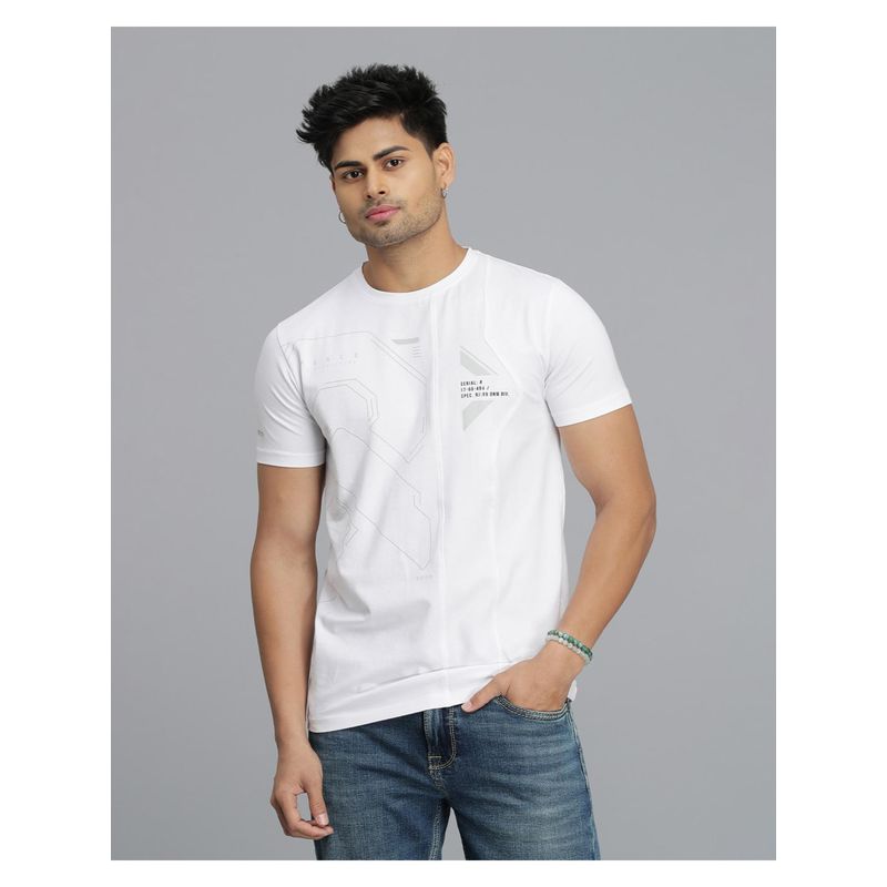 ROOKIES Men White Graphic Slim Fit Cotton T-Shirt (3XL)