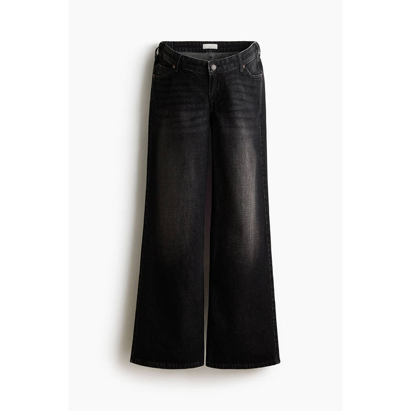H&M Women Black MAMA Wide Low Jeans (L)
