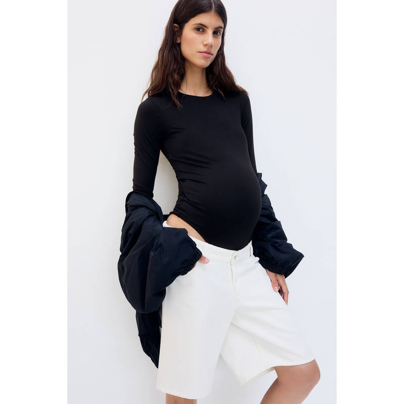 H&M Women Black MAMA Long-sleeved body (S)