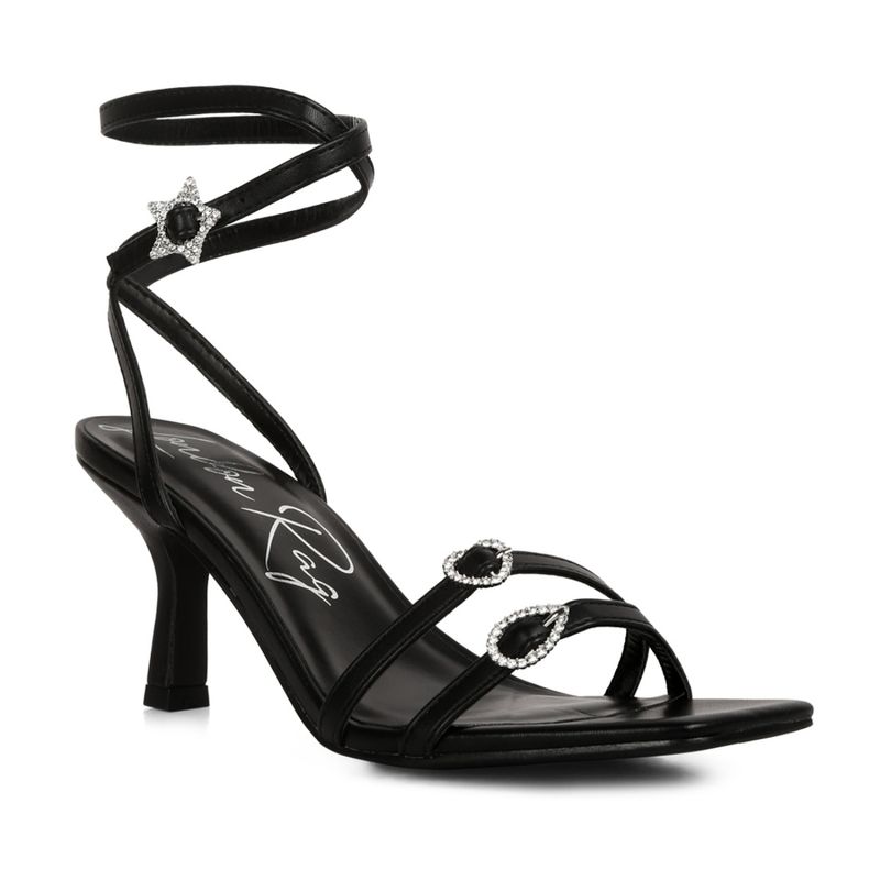 London Rag Embellished Black Heels(EURO 37)