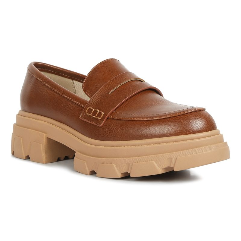 London Rag Solid Tan Loafers(EURO 36)