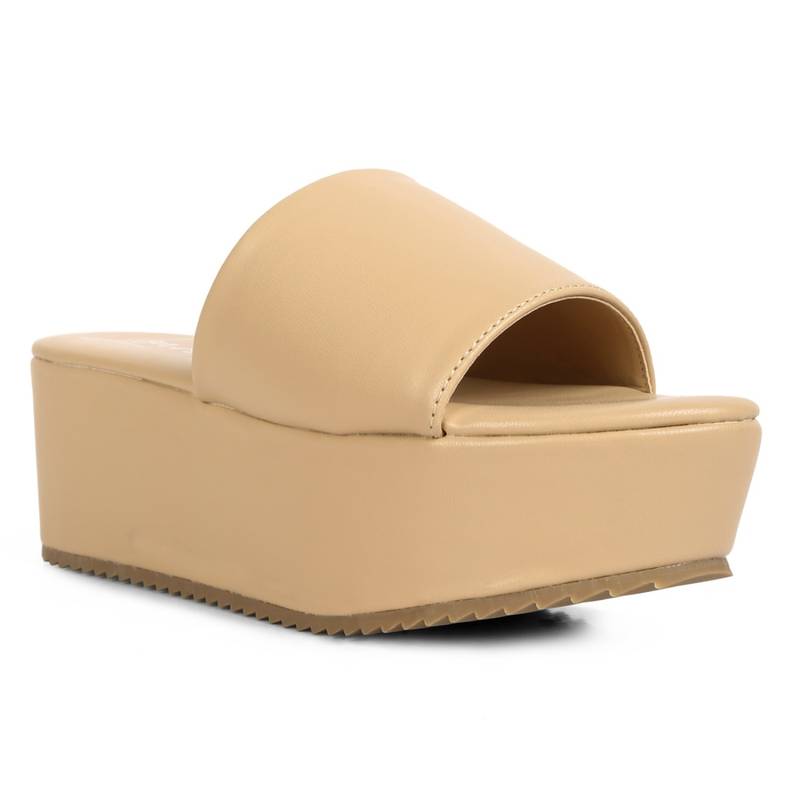 London Rag Solid Beige Sandals(EURO 38)