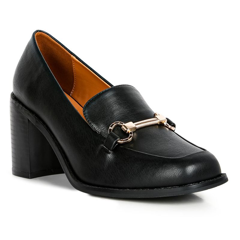 London Rag Embellished Black Loafers(EURO 37)