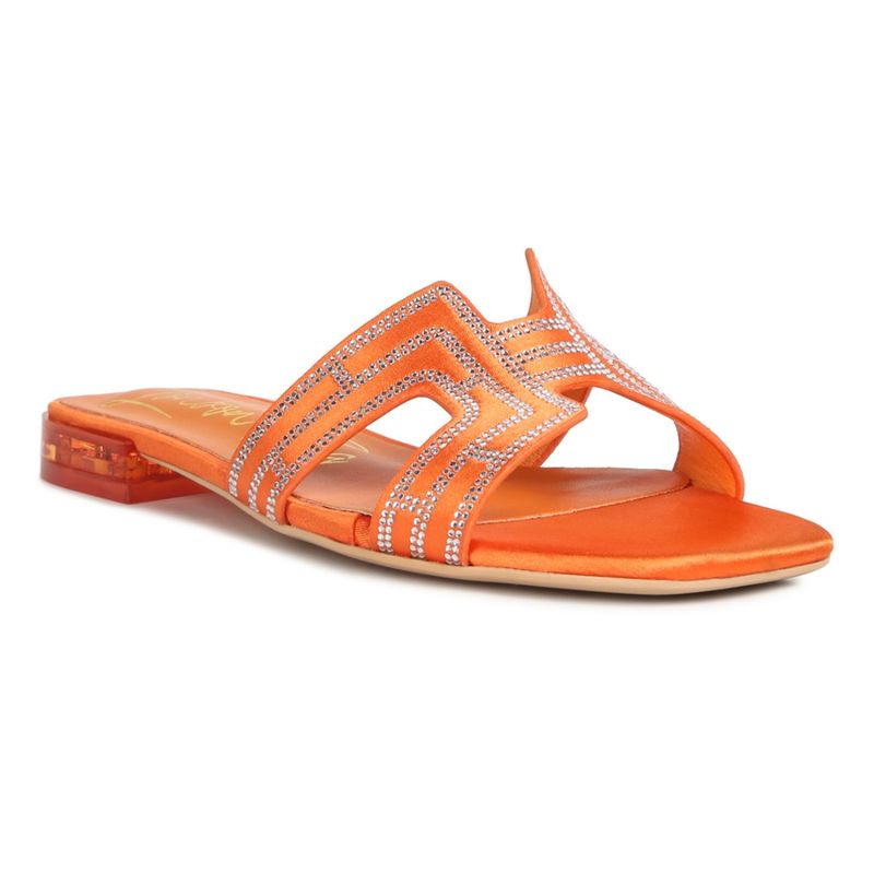 London Rag Embellished Orange Heels(EURO 38)
