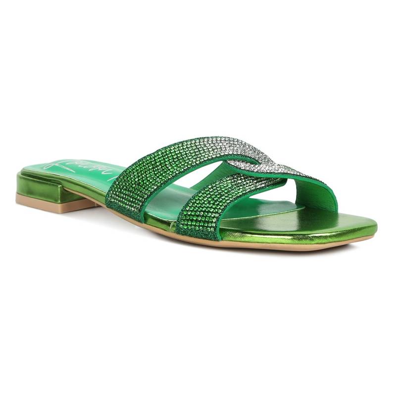 London Rag Embellished Green Heels(EURO 38)