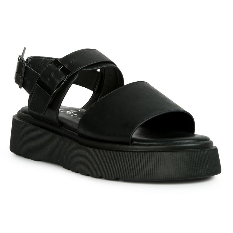 Buy London Rag Solid Black Sandals Online