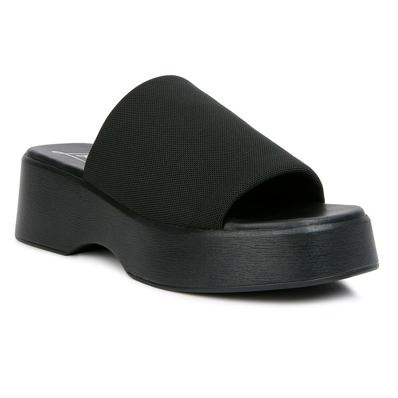 London Rag Solid Black Sandals(EURO 41)