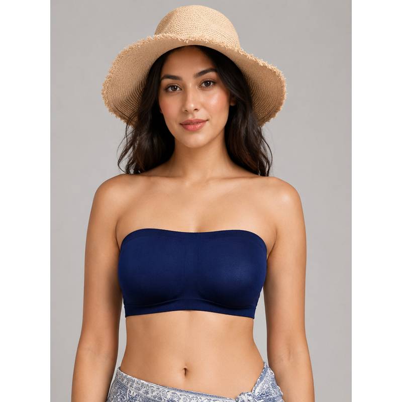 Mod & Shy Navy Blue Solid Nylon Elastane Regular Bra (XXS)