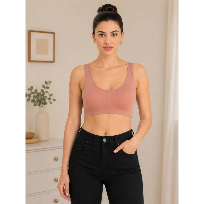 Mod & Shy Brown Solid Nylon Elastane Regular Bra (30B)