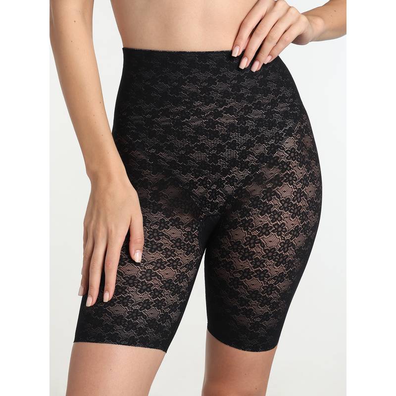 Wacoal Black Self Design Spandex Skinny Shapewear (M)