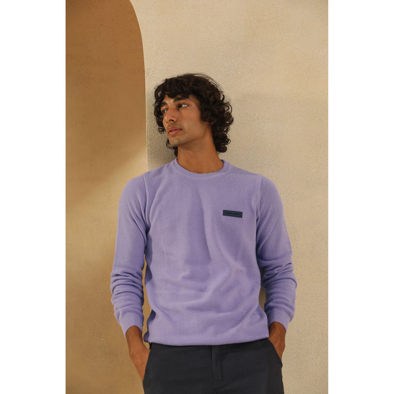 PRIMAL GRAY Lavender Cotton Knit Sweater Classic Sweater (S)
