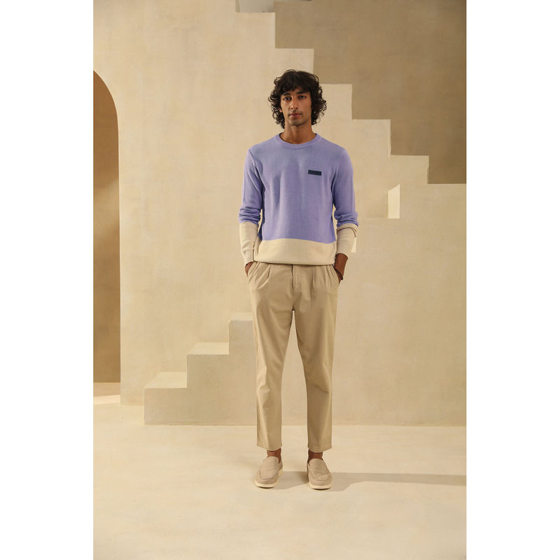 PRIMAL GRAY Lavender Cotton Knit Sweater Panel Sweater (S)