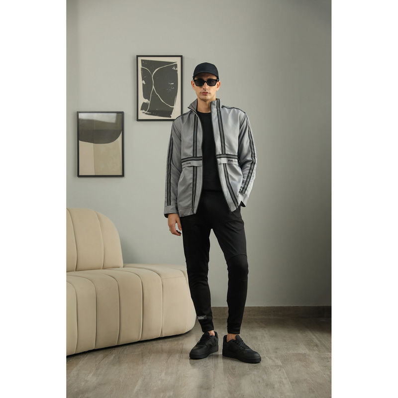 PRIMAL GRAY Grey Recycled Polyester Layered Puffer Jacket (S)