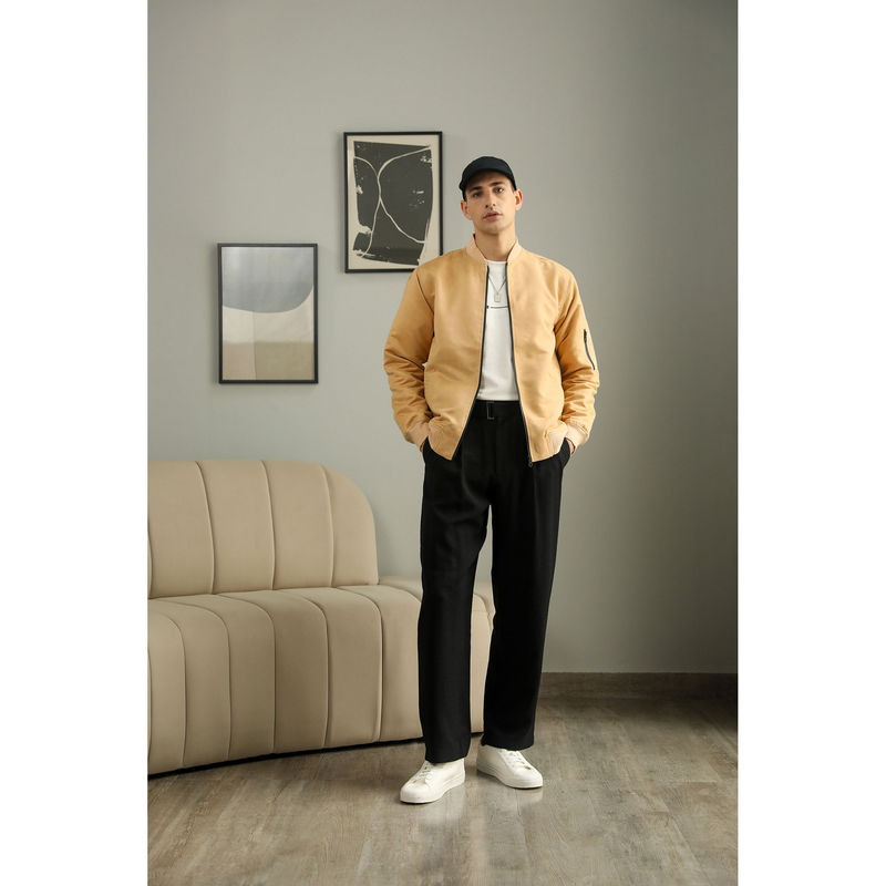 PRIMAL GRAY Beige Rpet Suede Oversize Bomber (M)