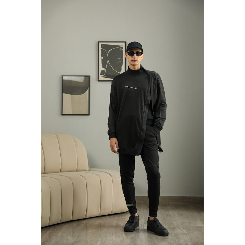 PRIMAL GRAY Black Recycled Polyester Kimono Sleeve Jacket (S)