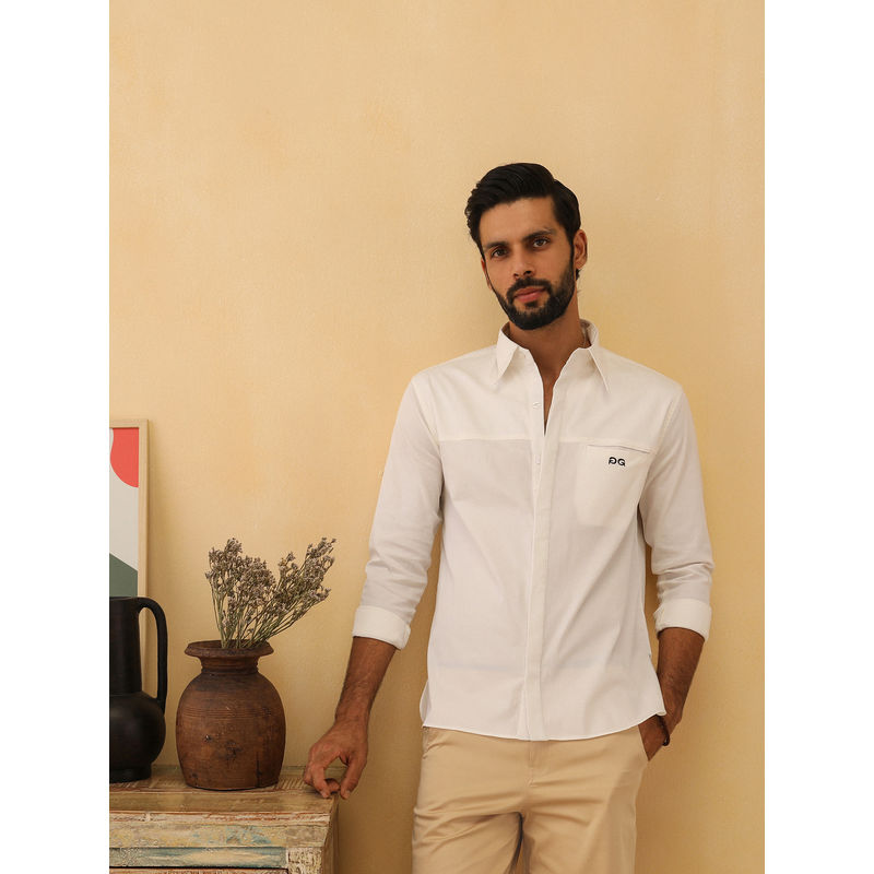 PRIMAL GRAY White Organic Cotton Classic Shirt (M)